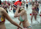 Bikini girls at a crowded beach